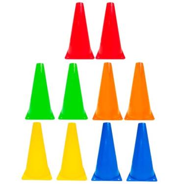 Imagem de 10x Mini Cone Sinalização Esportivo 23cm Agilidade Treino colorido