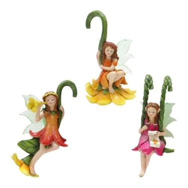 Imagem de IEUDNS 3x fadas com vasos de flores de fada cabides de panela de fada estátua em casa esculturas de anjo voador para o corredor de bonsai