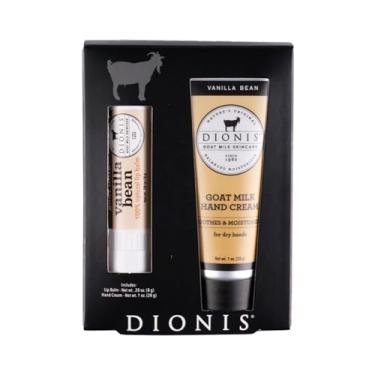 Imagem de Dionis - Goat Milk Skincare Vanilla Bean Scented Hand Cream & Lip Balm Set (1 oz and .28 oz) - Made in the USA - Cruelty-free and Paraben-free