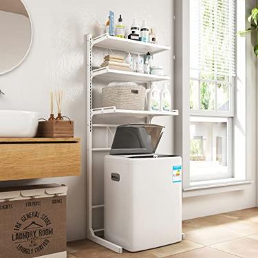 Imagem de ABCOOL Organizador De Lavadora Sobre O Vaso Sanitário, Suporte Ajustável, Prateleira De Armazenamento Para Lavanderia, Banheiro, Economiza Espaço Com Mesa De Gaveta Ajustável Em Altura