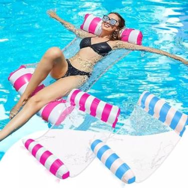 Imagem de Boia Rede Flutuante Inflável espreguiçadeira Infantil Adulto Piscina Verão Cama (Rosa)