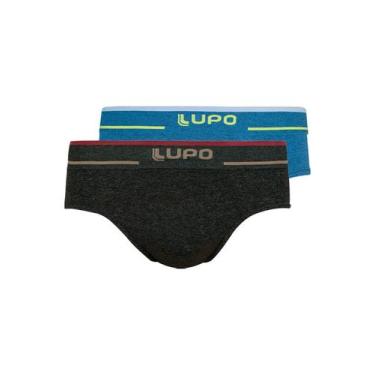Imagem de Kit com 2 Cuecas Slip Lupo 624-003 Colorido, Preto, GG