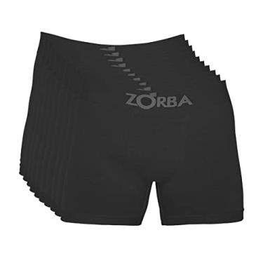 Imagem de Kit com 10 Cuecas Zorba Boxer Algodão Sem Costura 781 Preto - GG