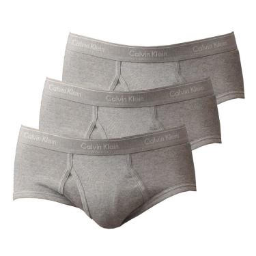 Imagem de Kit c/3 Cuecas Calvin Klein Brief Cotton Rib Cinza NB3999