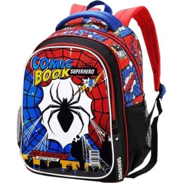 Imagem de Mochila Costas Escolar Infantil Homem Aranha Spider Man Comic Book Denlex