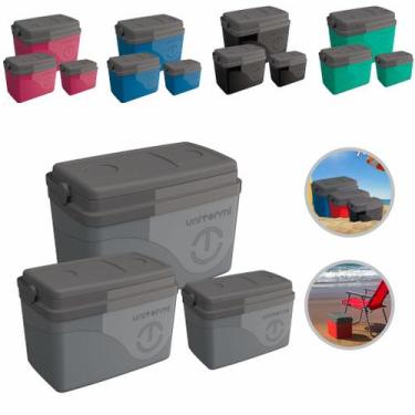 Imagem de Kit Caixa Termica Coller 7,5L 15L e 30L Camping Pesca Praia Unitermi, 