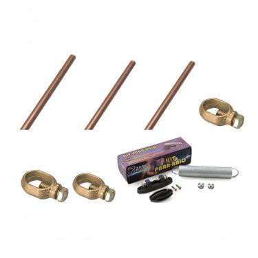 Imagem de Kit 03 Und Haste 03 Und Conector 01 Und Para Raio Aterramento Cerca Eletrica Rural Zebu