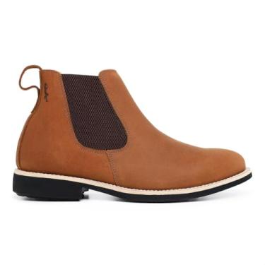 Imagem de Bota Botina Chelsea Masculina Agro Couro Legítimo Sola Borracha Tecnologia Gel Costurada 360°, Palmilha Em Gel (CASTOR, BR, Adulto, Numérico, 41)