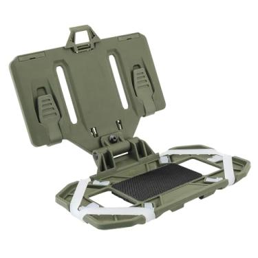 Imagem de TACGZGJSM Suporte de telefone para colete, suporte de telefone tático de suporte de placa, capa flip de liberação rápida, tamanho da tela de 12 a 17 cm (verde militar)