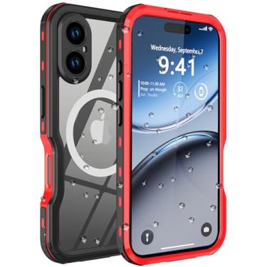 Imagem de Comboproof Capa para iPhone 16 impermeável, [à prova de choque] [à prova de poeira] [IP68 à prova d'água] Capa rígida de corpo inteiro integrada [proteção de tela de lente] para capa de mergulho