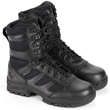 Imagem de Thorogood bota tática masculina Deuce Series 8" à prova d'água com zíper lateral e bico de segurança, Preto, 12 Wide