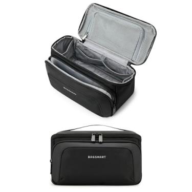 Imagem de BAGSMART Bolsa de Higiene para Homens, Bolsa de Viagem com Acesso Fácil a Produtos de Higiene Pessoal, Kit Dopp Resistente à Água para Barbear e Chuveiro, Preta