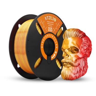 Imagem de XTZL3D Filamento de impressora 3D PLA+ de alta velocidade, coextrusão dicromática de 1,75 mm de diâmetro com precisão de +/- 0,02 mm, carretel reutilizável compatível com BambuAMS e a maioria das