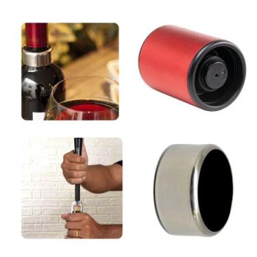 Imagem de Kit Vinho Tampa à Vácuo Saca-Rolhas e Anel Corta Gotas Prana