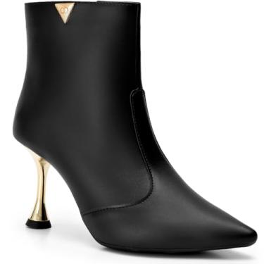 Imagem de Bota Feminina Lumiss Cano Curto Salto Alto Fino Bico Fino preto39