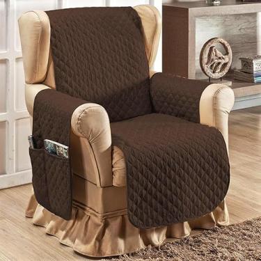 Imagem de Protetor de Poltrona Tecido Macio - Ideal para Casas com Pets e Crianças, Fácil de Lavar e Colocar, Custo-Benefício Incrível – FV Enxovais (Marrom, 1 Lugar/Poltrona)