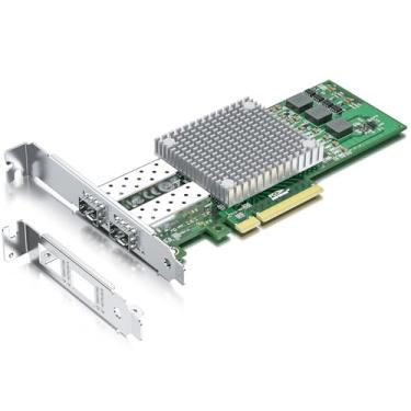 Imagem de Placa de rede H!Fiber 10 Gb SFP+ PCI-E NIC, com chip Broadcom BCM57810S, placa de porta dupla SFP+, PCI Express X8, adaptador Ethernet LAN compatível com Windows/Windows Server/Linux/VMware Esxi