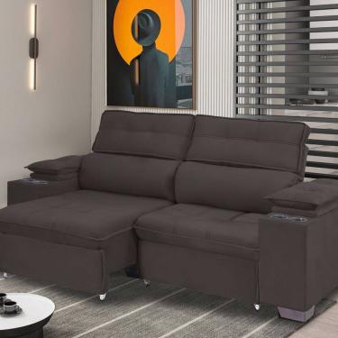 Imagem de Sofá Manaus 200cm Retrátil Reclinável Chocolate