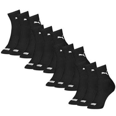 Imagem de Kit Com 12 Pares Meia Esportiva Masculina Cano Médio - Selene, Único -