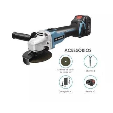 Imagem de Esmerilhadeira Lixadeira 125 Mm Com Bateria Recarregável 26V - It-Blue