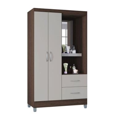 Imagem de Guarda Roupa Cordoba 2 Portas 2 Gavetas Poquema Chocolate/offwhite