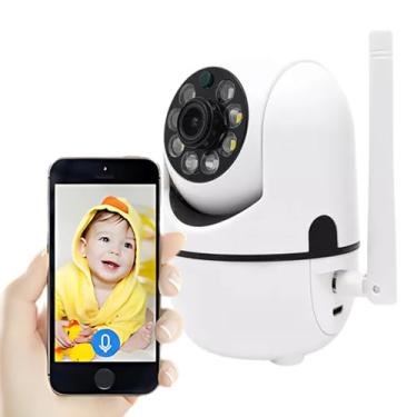 Imagem de Câmera Babá Eletrônica HD Wifi 360° Com Visão Noturna, Sensor de Movimento, Áudio Bidirecional e Função PTZ