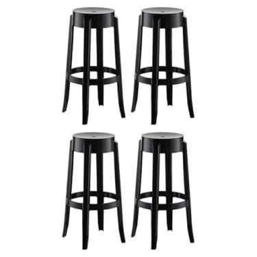 Imagem de Conjunto com 4 Banquetasde Plástico Shine Preto