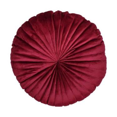 Imagem de Almofada Redonda Rendy em Veludo Várias Cores - Sem Marca, Bordo