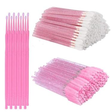 Imagem de Kit 600 Un Extensão De Cílios Escovinha + Microbrush + Pincel De Boca 