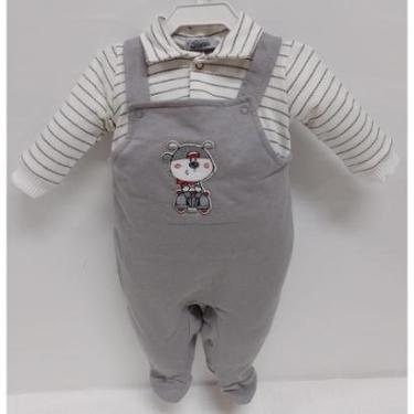 Imagem de Macacão Longo Jardineira Moletino Bebê Menino Zafielo 611-Masculino