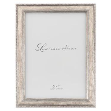 Imagem de Moldura de prata polida 5x7 - borda clássica com miçangas