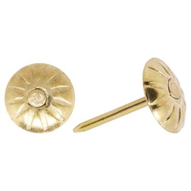 Imagem de SWZHAI 150 peças de tachas de pregos de estofamento para móveis de sofá de polegar, alfinetes, 7/40.6 cm, flor dourada