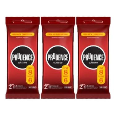 Imagem de 24 Preservativos Camisinhas Lubrificado Clássico 3 Pct C/ 8 - Prudence