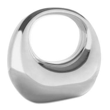 Imagem de YYW Bolsa de mão de acrílico para noite em forma de lua exclusiva bolsa de noite transparente, Prata, One Size