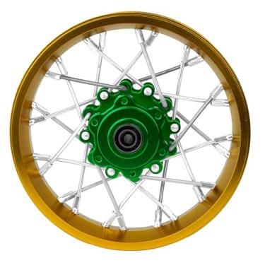 Imagem de BeaxTurbo Racing Upgrade Parts CNC Aluminum Rear Spoke Wheel for Losi Promoto MX 1/4 Gold Ring LOS46003 (Gold-Green)