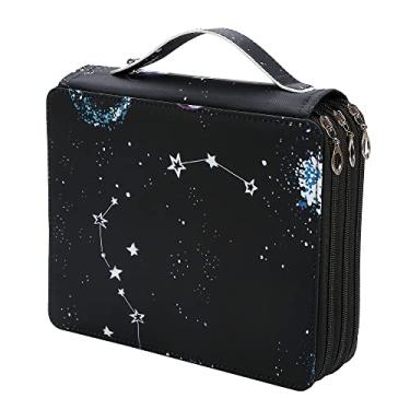 Imagem de Lbxgap Estojo organizador portátil de lápis de cor com 120 compartimentos com estampa para lápis de aquarela Prismacolor, lápis de cor Crayola, lápis Marco