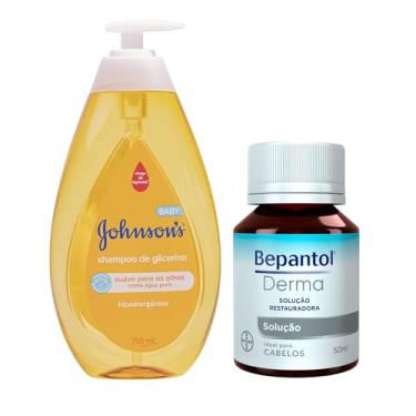 Imagem de Kit cuidado capilar, combate calvice, Bepantol Derma e Johnson's Baby Shampoo