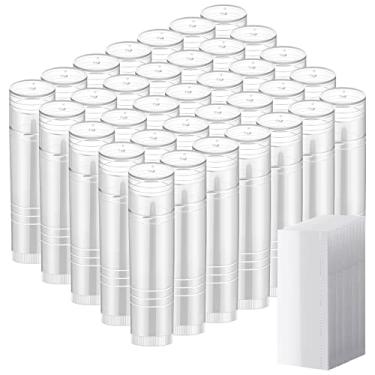 Imagem de 50 Pcs Lip Balm Containers Tubes Empty 3/16 oz Clear Lip Tubes and Shrink Wrap, Lip Gloss Tubes Lip Balm Containers with White Caps Twist Tubes for making Gifts, Travel