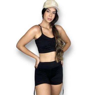 Imagem de Conjunto de academia feminino zero transparência com short e top  - se