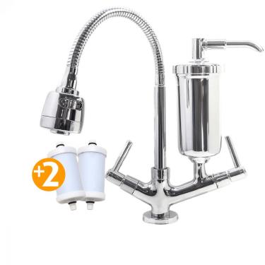 Imagem de Torneira Com Filtro Cozinha Mesa Gourmet + 02 Refil Extra