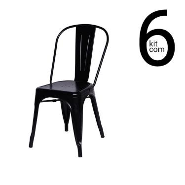 Imagem de Conjunto 6 Cadeiras Tolix Preta