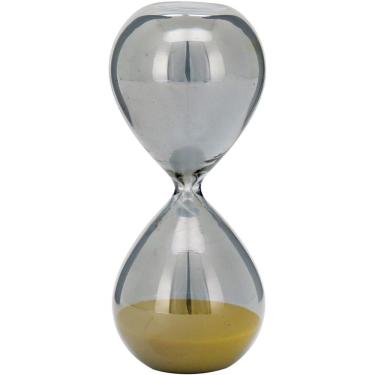 Imagem de Ampulheta 14X6X6Cm Vidro Cinza Areia Amarela