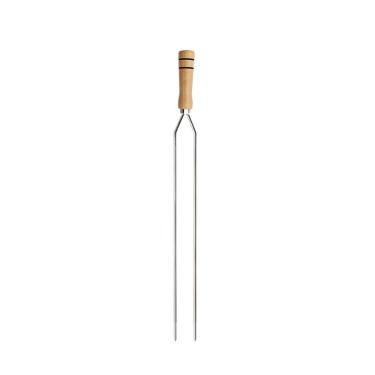 Imagem de Espeto Duplo De Churrasco Com Cabo De Madeira - Stolf 65cm