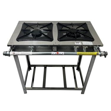 Imagem de Fogão Industrial 2 Bocas Inox Baixa Pressão Trabor Kenok