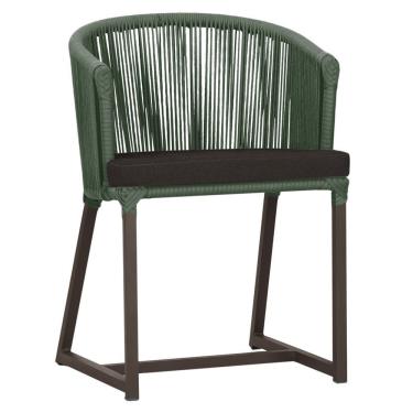 Imagem de Cadeira De Jantar Noronha Alumínio Marrom E9 Trama Original Verde