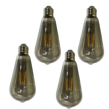 Imagem de Lampada Led Multi Filamento 30w Kit 4 Uni Fume Retro Vintage Decoraçao Iluminaçao Quarto Sala Casa Varanda Luz Segurança