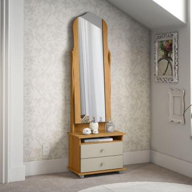 Imagem de Toucador Com 2 Gavetas Espelho Delta Cinamomo Off White