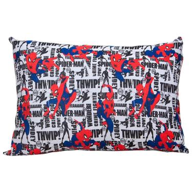 Imagem de Fronha Portallar Malha Disney Estampada Marvel Spider White 48cmx68cm Branco