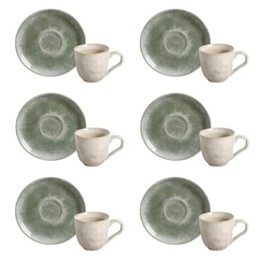 Imagem de Conjunto De Xícara De Cafezinho Com Pires 06 Peças Bio Moss Porto Brasil