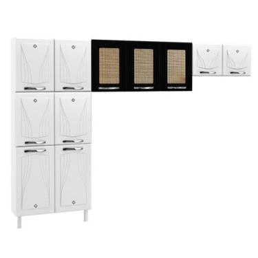 Imagem de Cozinha de Aço Compacta Star 11 Portas 6 Prateleiras Preto - Telasul, 